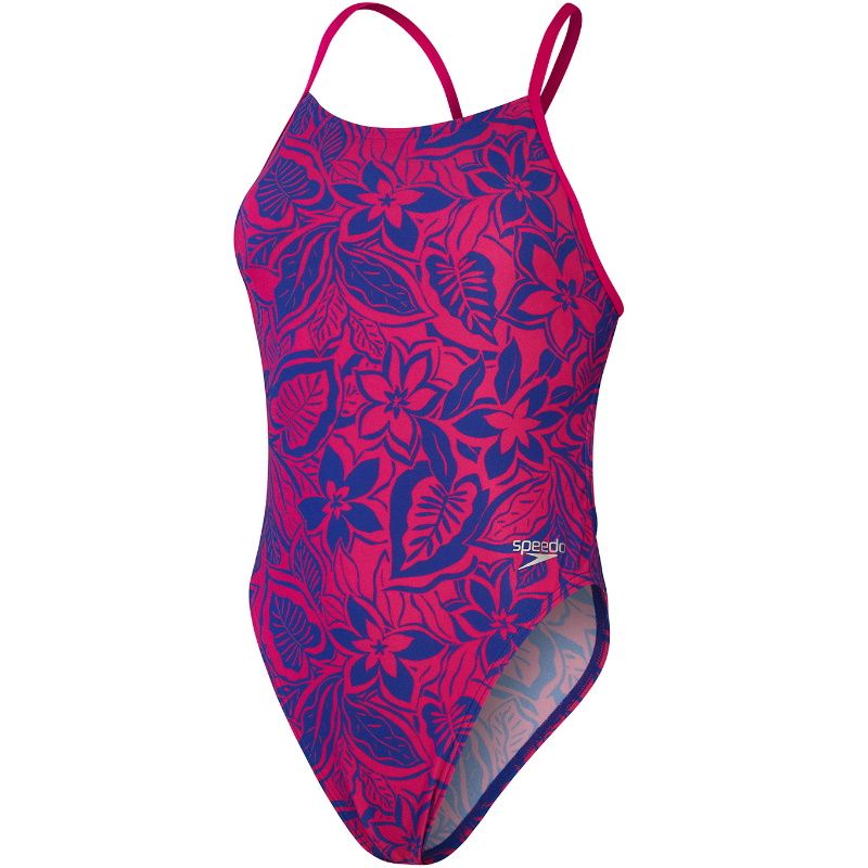 Bañador mujer Allover Tie-Back Speedo Chroma Blue/ Electric Pink -   - Todo para tus actividades náuticas