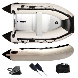 Lancha Neumatica Cape Horn Challenger 270 Fondo de aluminio - Gris claro