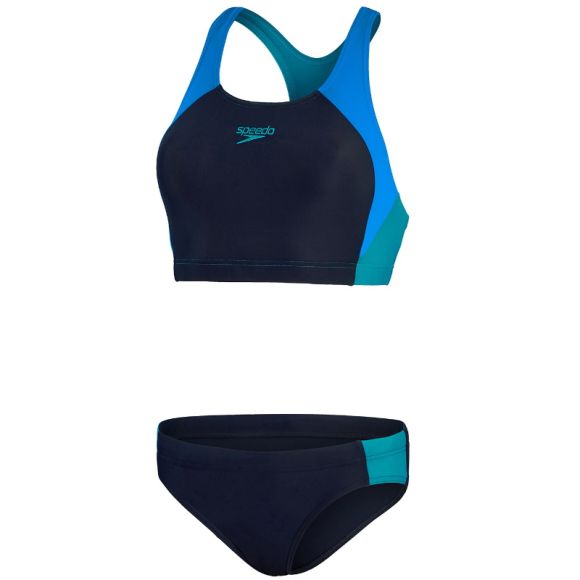 Bañador mujer Colourblock Splice Bikini Speedo Navy/Bondi Blue/Aquarium -   - Todo para tus actividades náuticas