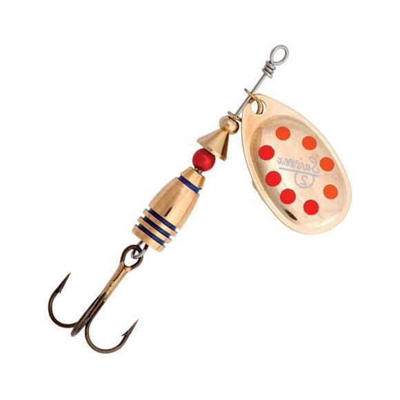 Cuillère Suissex N°2 - Or Point Rouge Et Noir - Pêche Leurre Neuf