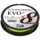 Hilo trenzado pesca Daiwa Tournament 8 Braid Evo+ Chartreuse 135 m - 0,10/100