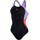 Bañador mujer Colourblock Splice Muscleback Speedo Black/Miami Lilac/Rasberry Fill - Talla 42