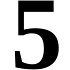 Letras autoadhesivas Euromarine 120mm Color negro - Nº 5