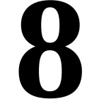 Número blanco 8 cm - Casco duro - 8