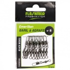 Emerillón pesca Barril Flashmer en Grapa Bronzé N°12