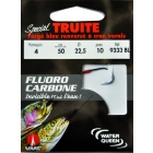 Fluorocarbono trucha especial forjado azul invertido dentada barniz 9333 BL 50 cm Anzuelos N°6 sur Hilo fluorocarbono 17,5 /100