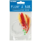 Tren de plumas Plum A Bar 5 Anzuelos N°2/0 Rojo y Amarillo
