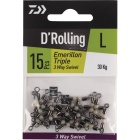 Emerillón pesca Daiwa Triple barril 3-way swivel TALLA M