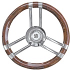 Volante barco Osculati madera curvada con aspecto de carbono/acero inoxidable 350 mm