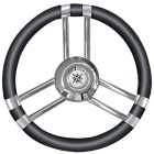 Volante barco Osculati poliuretano flexible negro/acero inoxidable 350mm
