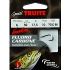 Fluorocarbono especial trucha forjado paleta invertida 7050 BK 50 cm Anzuelos N°8 en Nylon fluorocarbono 20/100