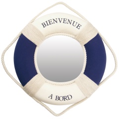 Boya espejo "Bienvenido Décomarinea bordo" - Ø 30 cm