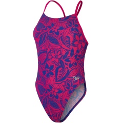 Bañador mujer Allover Tie-Back Speedo Chroma Blue/ Electric Pink