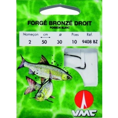 Recto forjado bronceado 9408 BZ 50 cm Anzuelos N°4 en Nylon 22/100
