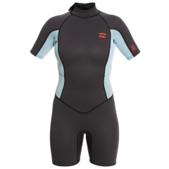 Shorty femme Billabong Launch back zip 2 mm - Gris