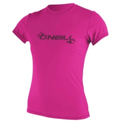 Lycra femme manches courtes O'Neill Basic Skins Sun Shirt Rose