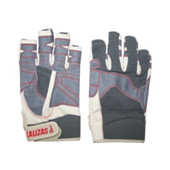 Guantes Lalizas Amara 5 dedos cortos, beige y gris