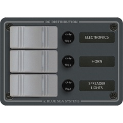 Cuadro eléctrico Blue Sea 3 vias Gris