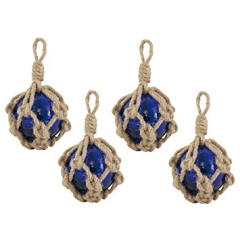 Flotador de pesca de cristal azul - set de 4