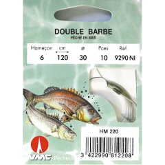 Barba doble 9290 NI 120 cm Anzuelos N°6 en Nylon 30/100