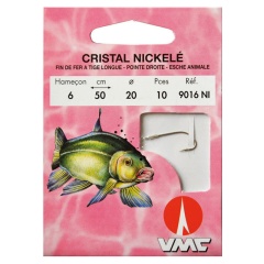 10 Anzuelos montados Water Queen cristal níquel 9016 NI 50 cm
