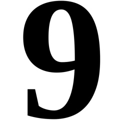 Número blanco 8 cm - Casco - 9