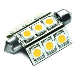 Bombilla tipo navette Dixplay 9LED 2W - Blanco cálido 210° (en francés)