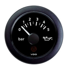 Indicador Aceite VDO Manómetro 5 barras - Ø52 mm - Negro