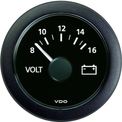 Indicador Voltímetros VDO 12V - Ø52 mm - Negro