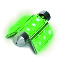 Bombilla tipo navette Dixplay 9LED 2W - Verde 180