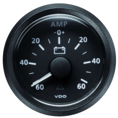 Indicador Amperímetros VDO 60A - Ø52 mm - Negro