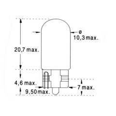 Bombilla de cuña Vdm12V - 3W