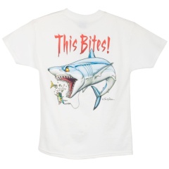 AFTCO This Bites White Short Sleeve T-Shirt for Kids