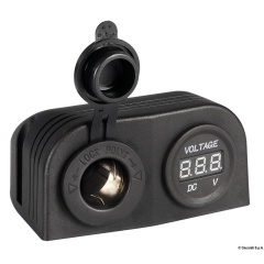Voltímetro Osculati digital 8/32V y enchufe encendedor de cigarrillos