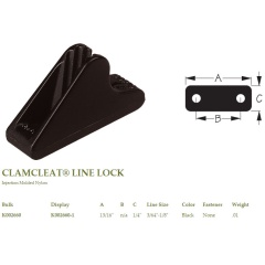 Mordedor Clamcleat Line Lock black Injection Molded Nylon - Pequeño