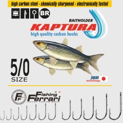 Hamecon de un solo ojal Fishing Ferrari Kaptura Baitholder Ringed BRONZ N°8