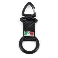 Hebilla de anilla Best Divers con correa negra y clip negro