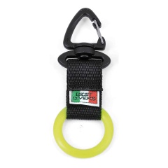 Hebilla de anilla Best Divers con correa negra y clip amarillo