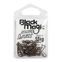 Emerillón con mosquetón Black Magic - 24 KG