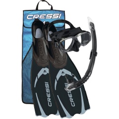 Kit snorkel Cressi Pluma - Negro - 35/36