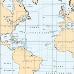 Carta Shom marino plegado Océano Atlántico