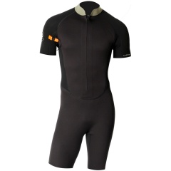 Shorty longe cote homme Ocean Step Dualzip Steamer 2/2mm Noir-Olive