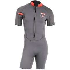 Shorty hombre senderismo acuático Ocean Step Dualzip Steamer 2/2mm Gris-Rojo