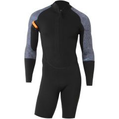 Shorty longe cote homme Ocean Step Optimizer 2/2mm Patriot Blue-Aquablue