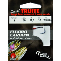 Fluorocarbono trucha especial forjado azul invertido dentada barniz 9333 BL 50 cm Anzuelos N°6 en Hilo fluorocarbono 20/100