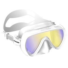 Máscara Cressi Honey Mujer, blanco, UV 420, azul/amarillo