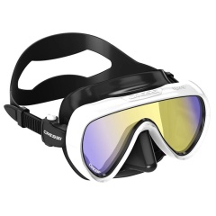 Máscara Cressi Honey Mujer, blanco/negro, UV 420, azul/amarillo