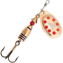 Cucharilla Giratoria Suissex Oro Puntos Rojos - Nº 0