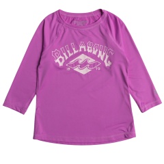 Camiseta infantil de manga corta de licra Billabong All Días Orquídea Brillante-T.8