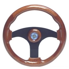 Volante barco Osculati en caoba